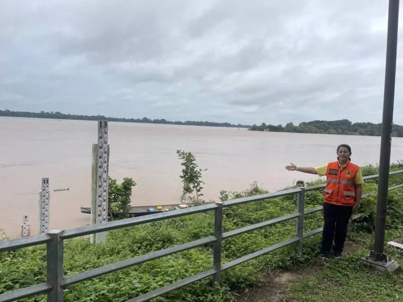 อำนาจเจริญ ลงพื้นที่สำรวจความเสียหายจากน้ำแม่โขงหนุนสูง พบนาข้าว 300 ไร่ มันสำปะหลัง 30 ไร่และพืชผักจำนวนมาก