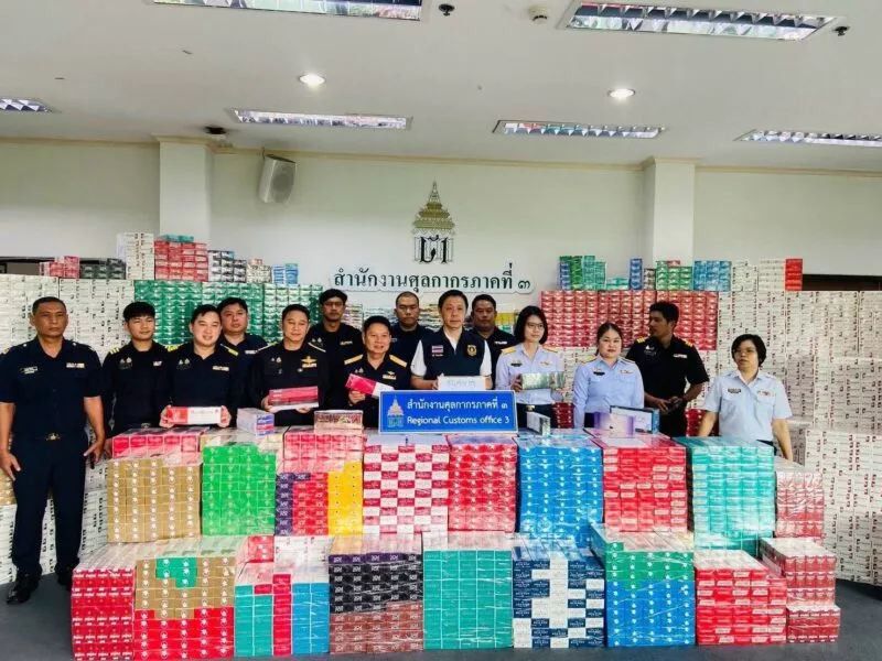 ศุลกากรภาค 3 จับบุหรี่ต่างประเทศกว่า 1.5 ล้านมวน มูลค่ากว่า 7.6 ล้านบาท