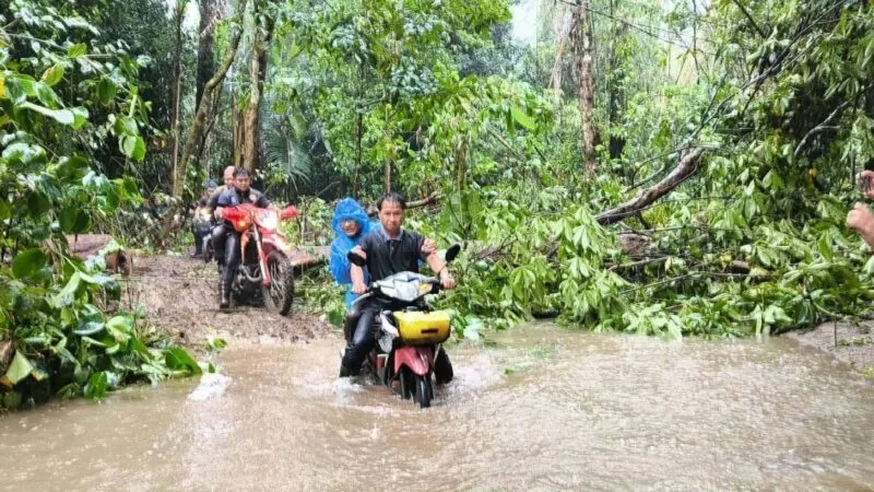 ลุยฝนที่ตกหนักเกือบออกจากพื้นที่ไม่ทัน!! คณะองคมนตรีลงพื้นที่เพื่อติดตามระดับคุณภาพชีวิตเยาวชนห่างไกลในเขตทุ่งใหญ่เกือบออกมาไม่ได้เจอน้ำป่า