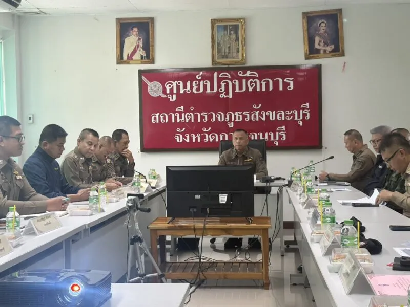 จัดระเบียบชายแดนสังขละบุรี ผบก.กาญจน์ ประชุมด่วนหน่วยงานความมั่นคงเพิ่มกำลัง จนท. สกัดกั้นแก็งสแกมเมอร์
